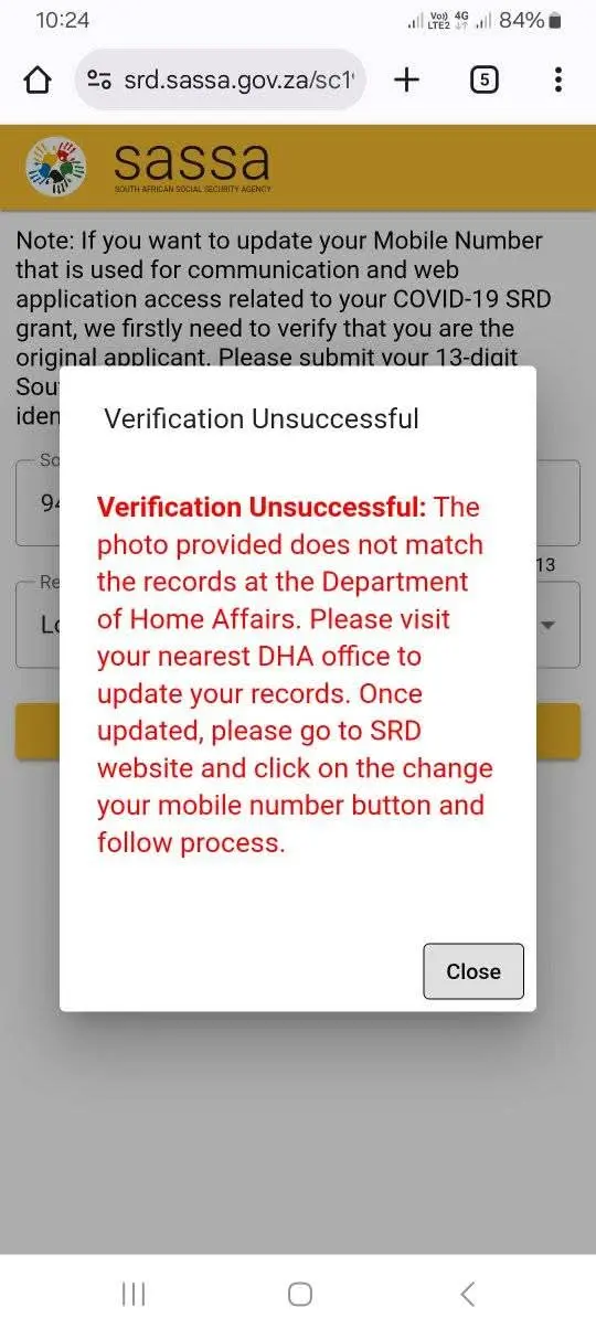 SASSA Phone Number Change Failed? Here's a Fix for ‘Verification Unsuccessful’